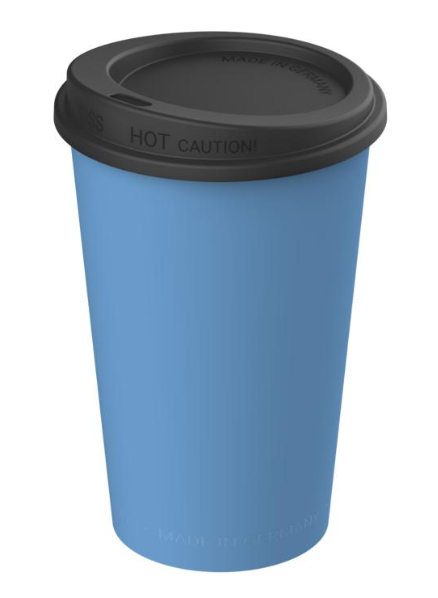 Kaffeebecher ToGo behagliches blau / schwarz 300 ml