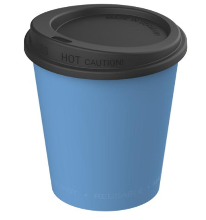 Kaffeebecher ToGo behagliches blau / schwarz 